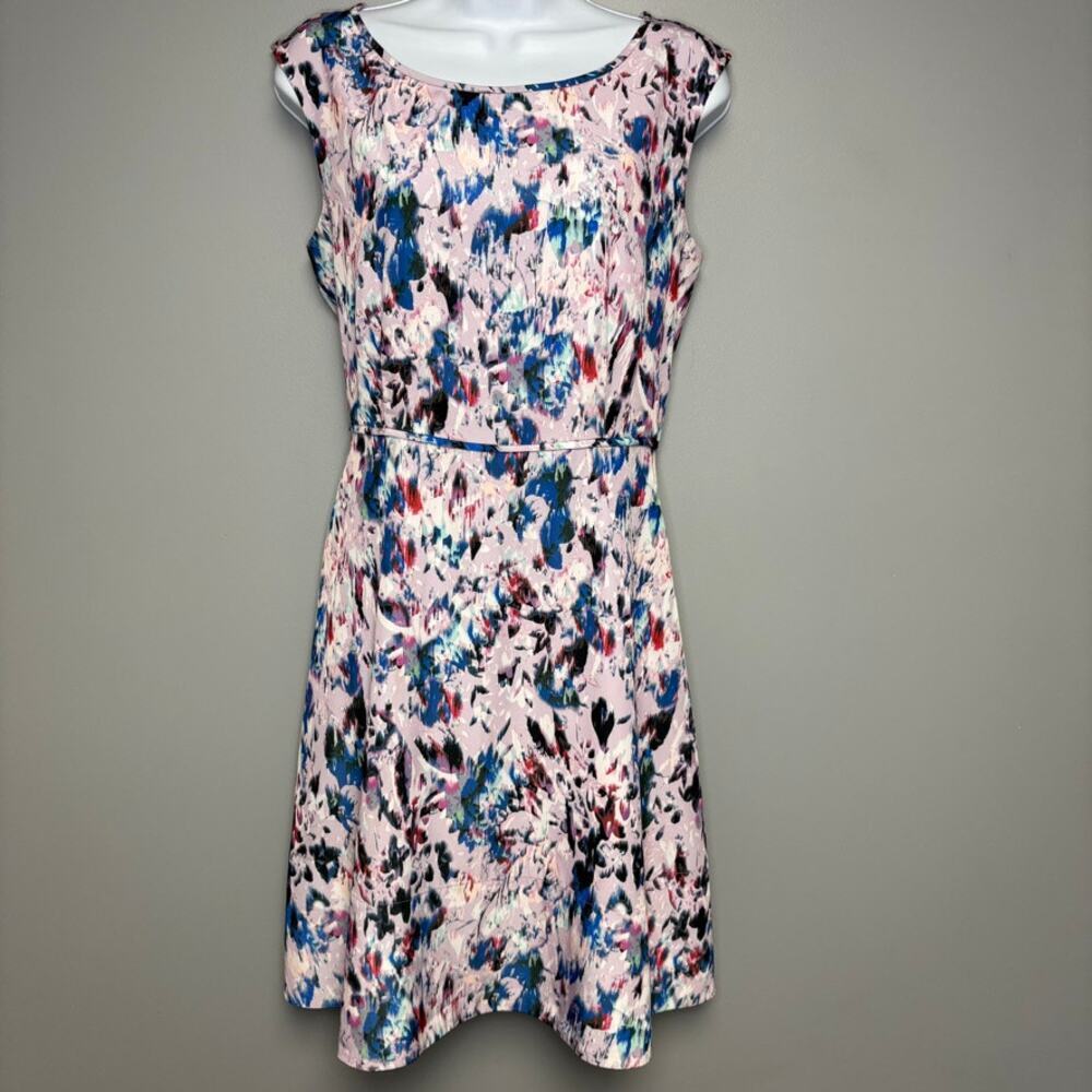 J. Crew Lavender‎ Purple Watercolor Wedding Guest Retro A-Line Dress Sz 8